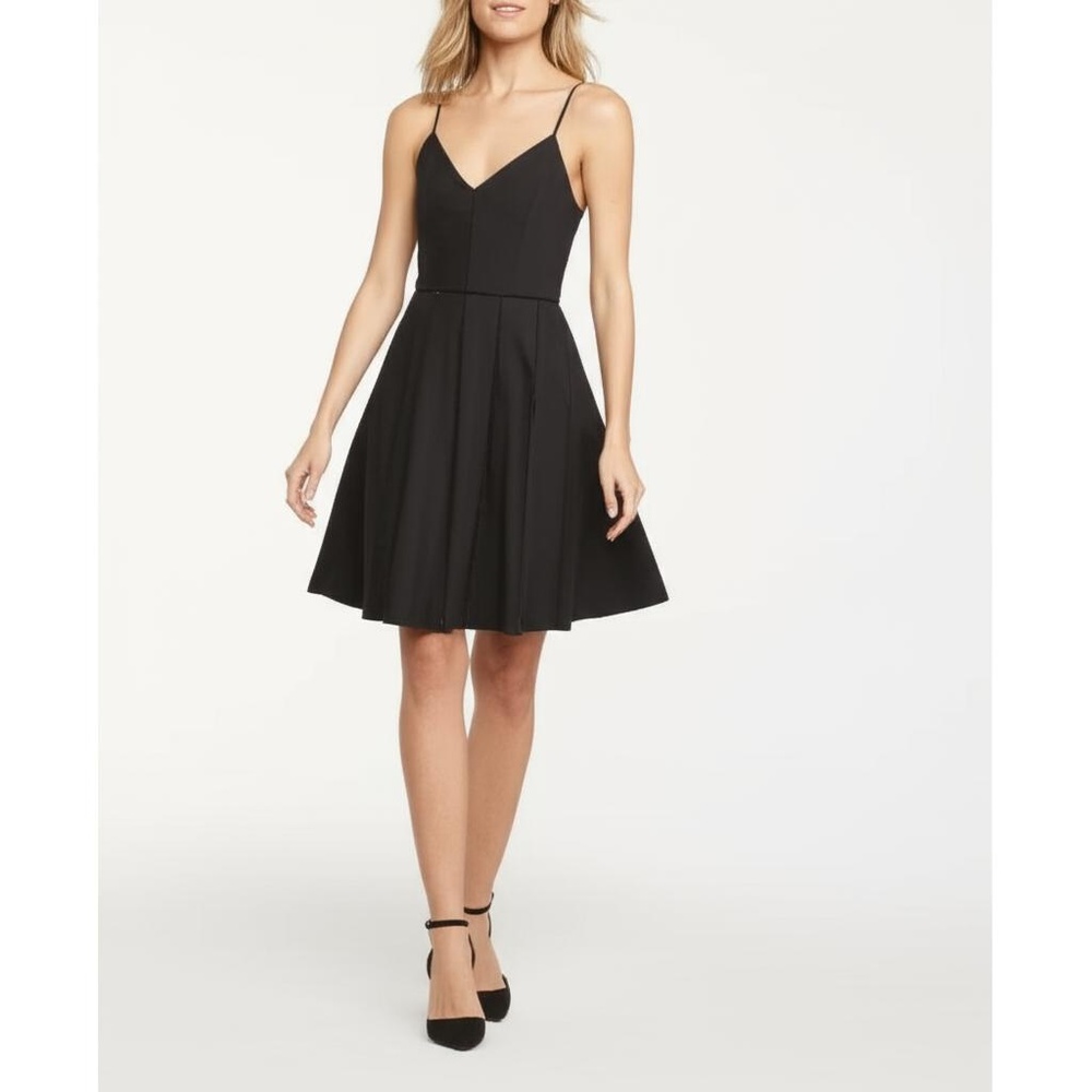Parker Dress Black V-Neck‎ Spaghetti Straps Cut-Out Details Fit And Flare Size S
